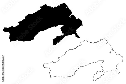 Arunachal Pradesh (States and union territories of India, Federated states, Republic of India) map vector illustration, scribble sketch Arunachal Pradesh state map