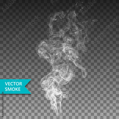 Vector realistic smoke on the transparent background. photo