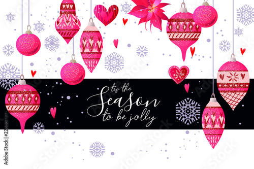 Christmas holiday card in primitive style

