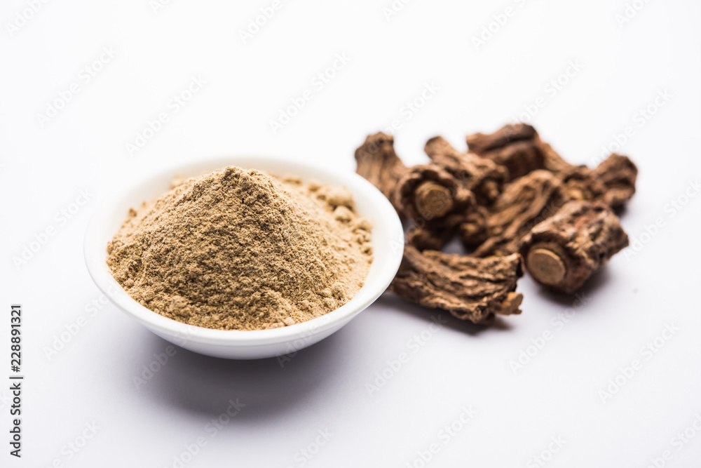 Hemidesmus indicus also known as Ananthamoola or Naruneendi or Nannari in dried steam and powder form. It's a useful Ayurvedic medicine from India Hemidesmus indicus also known as Ananthamoola or Naruneendi or Nannari in dried steam and powder form. It's a useful Ayurvedic medicine from India
