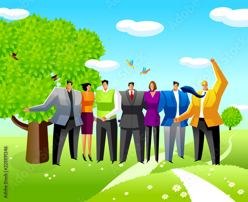 Group of business executives standing together