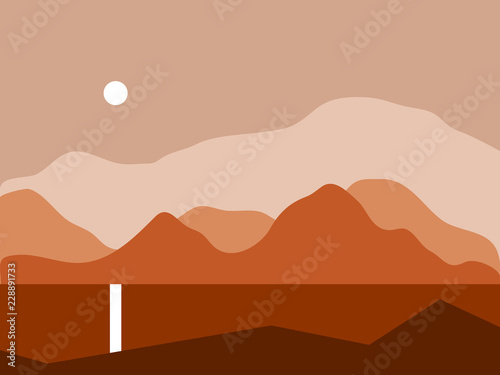 Landscape with mountains vector illustration
