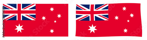 Commonwealth of Australia civil flag variant (Australian Red Ensign). Simple and slightly waving version.