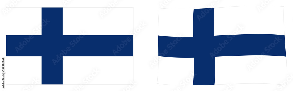 Republic of Finland flag. Simple and slightly waving version. Republic of Finland flag. Simple and slightly waving version.