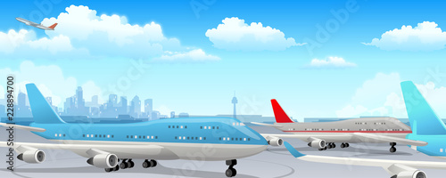 Airplanes at an airport