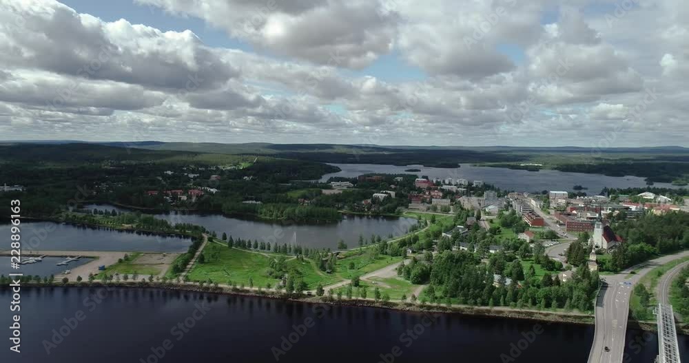 View from the air of City of Kemijärvi in the northern Finland View from the air of City of Kemijärvi in the northern Finland