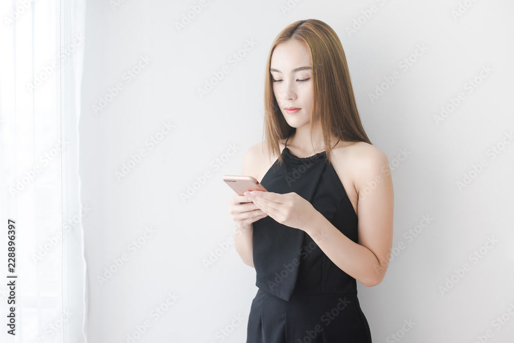 Beautiful Business Asian woman use smartphone Beautiful Business Asian woman use smartphone