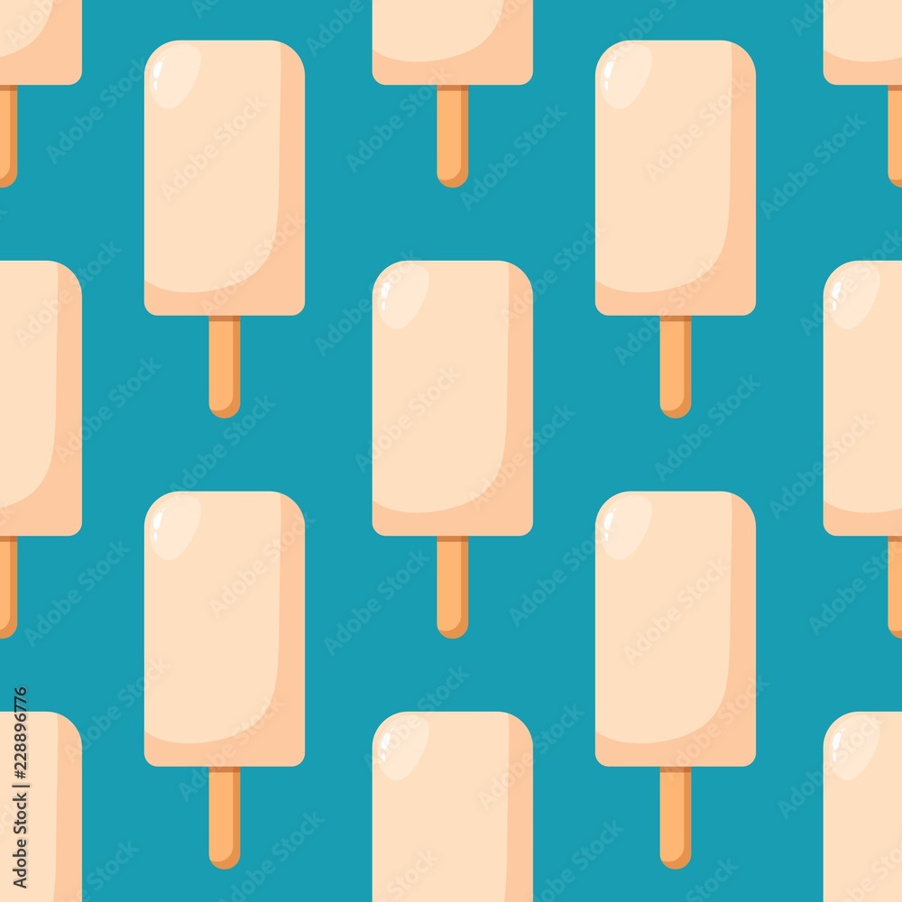 Ice cream pattern. Stock flat vector illustration. Ice cream pattern. Stock flat vector illustration.