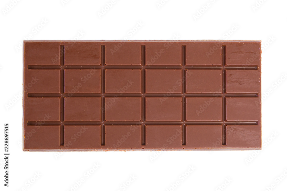 Milk chocolate isolated on white background Milk chocolate isolated on white background