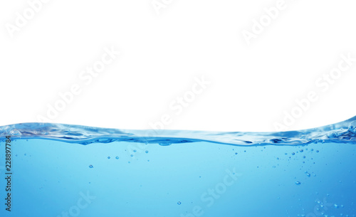 Surface of blue water against white background