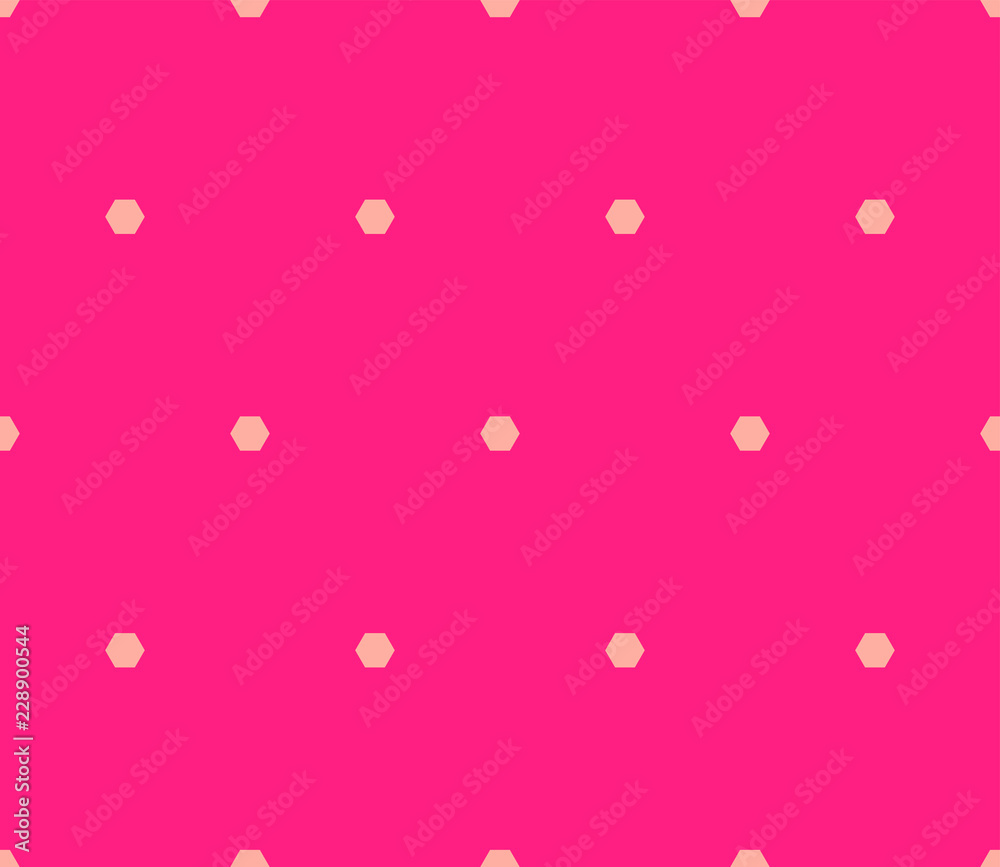 Cute pink vector minimal geometric seamless pattern with small hexagons, dots Cute pink vector minimal geometric seamless pattern with small hexagons, dots