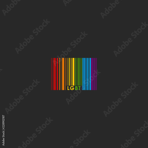 Barcode icon in rainbow colors. LGBT pride symbol. Vector illustration.