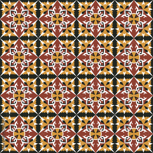 Red-yellow spanish tiles pattern