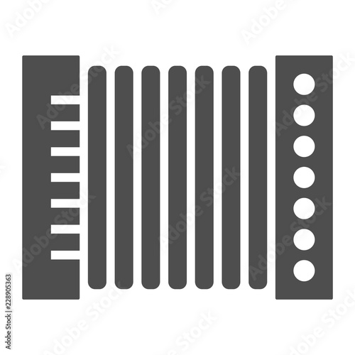 Accordion glyph icon, musical and instrument, harmonica sign, vector graphics, a solid pattern on a white background.