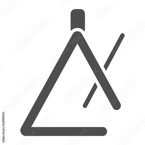 Triangle glyph icon, musical and play, instrument sign, vector graphics, a solid pattern on a white background.