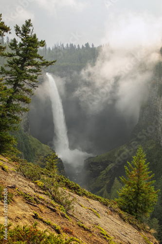 Helmcken Falls with fog  Wells Gray Provincial Park  British Columbia  Canada
