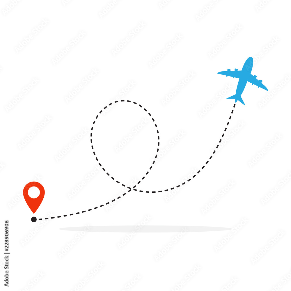 Plane and its track. Vector illustration. Plane and its track. Vector illustration.