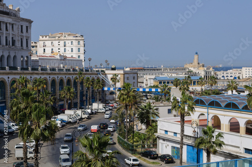 White colonial buildings in the center of Algiers