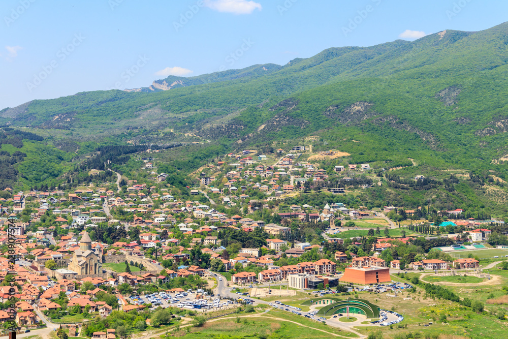 Aerial view on the old town Mtskheta in Georgia