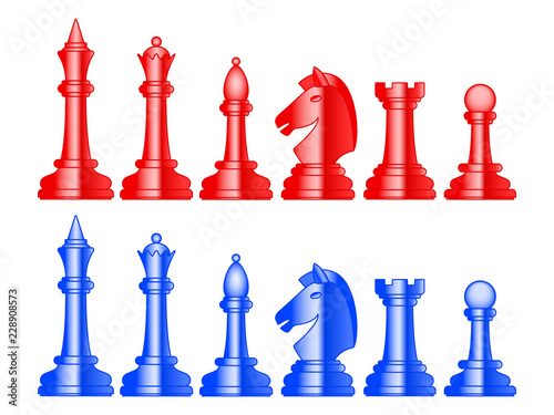 Abstract color chess set