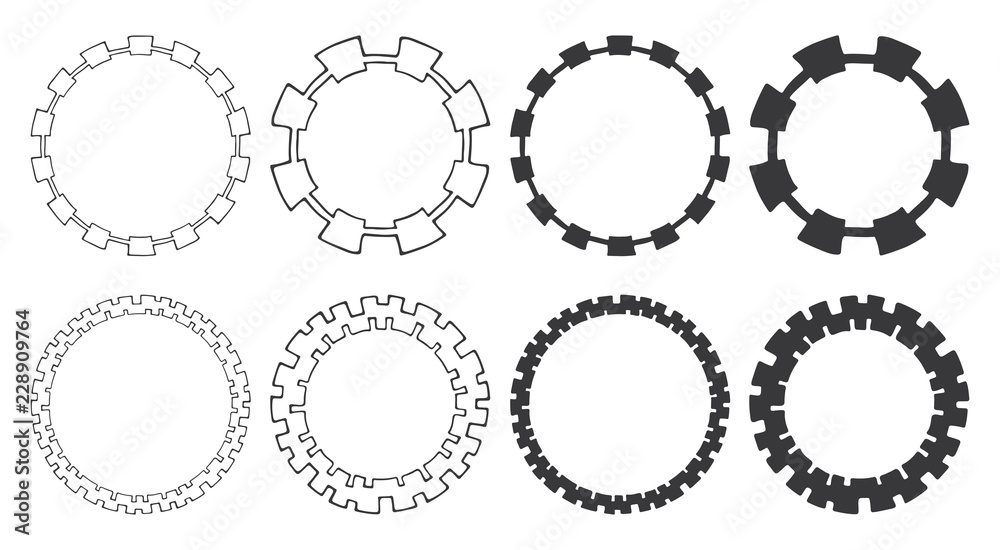 Set of hand drawn round frames. Tribal and geometric decorative design elements. Circle ornaments. Hand drawn clip art. Set of hand drawn round frames. Tribal and geometric decorative design elements. Circle ornaments. Hand drawn clip art.