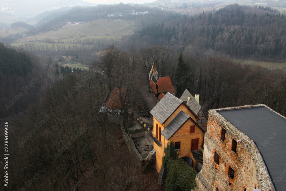 Grodno Castle in Sudetes Mountains, Lower Silesian Voivodeship, Poland