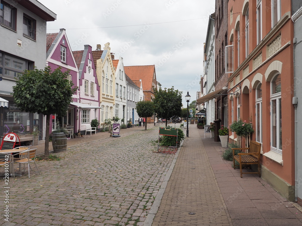 Stadt Friedrichstadt - liegt zwischen den Flüssen Eider und Treene im Kreis Nordfriesland in Schleswig-Holstein 
