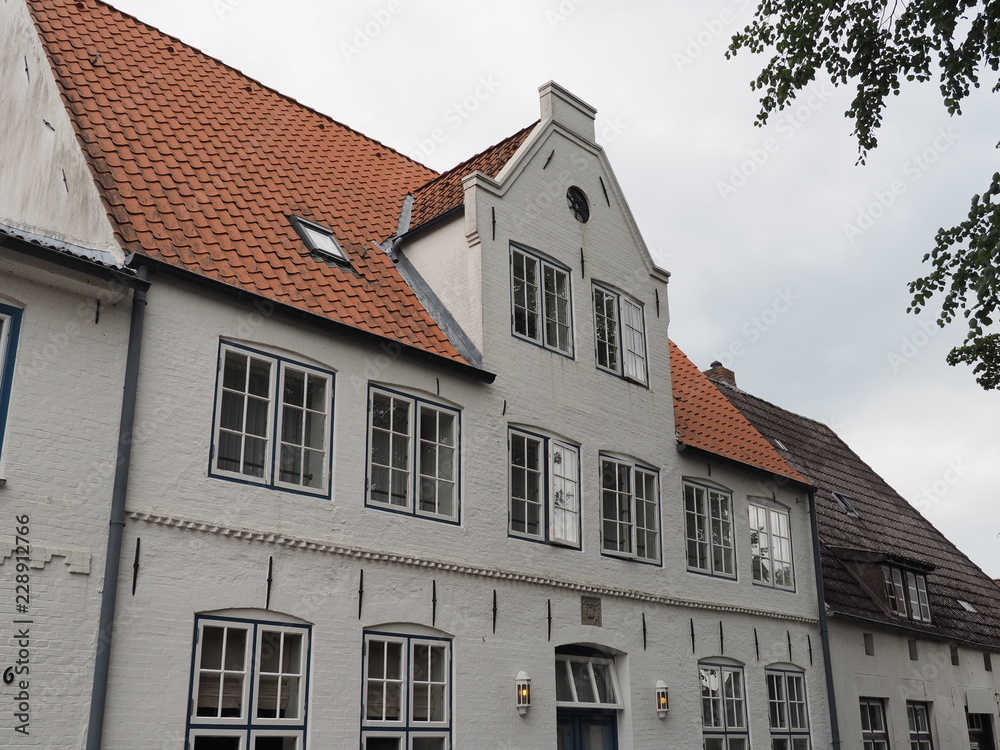 Stadt Friedrichstadt - liegt zwischen den Flüssen Eider und Treene im Kreis Nordfriesland in Schleswig-Holstein 
