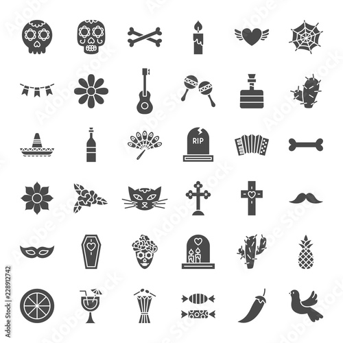 Day of the Dead Solid Web Icons