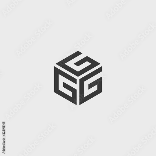 Vector cubic letter icon. Logo for your design.
