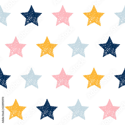 Abstract handmade seamless pattern background. Childish handcrafted wallpaper for design card, baby nappy, diaper, scrapbook, holiday wrapping paper, textile, bag print, t shirt etc.