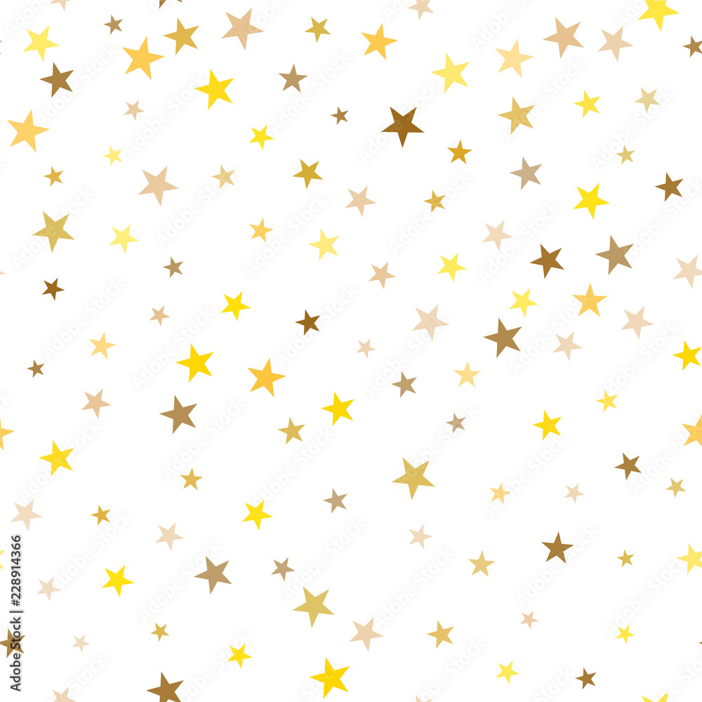Seamless pattern with gold stars. Gold stars confetti celebratio Seamless pattern with gold stars. Gold stars confetti celebratio