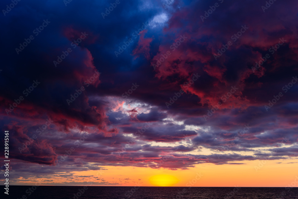 Purple sunset over the Black Sea