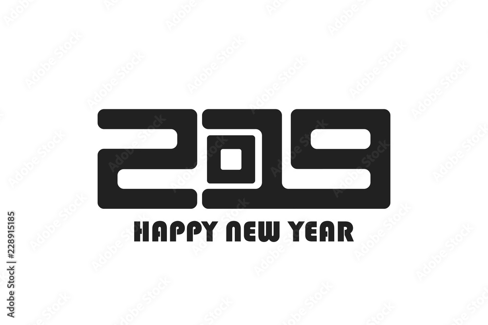 Plakat Happy New Year 2019 sign concept. Vector illustration