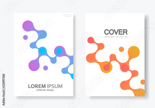 Abstract brochure design with geometric connect molecule
