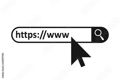 Address and navigation bar icon, browser application icon, concept online search www http pictogram – stock vector