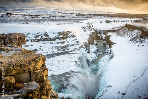 Looking into the Abyss of Gulfoss Waterfall Iceland