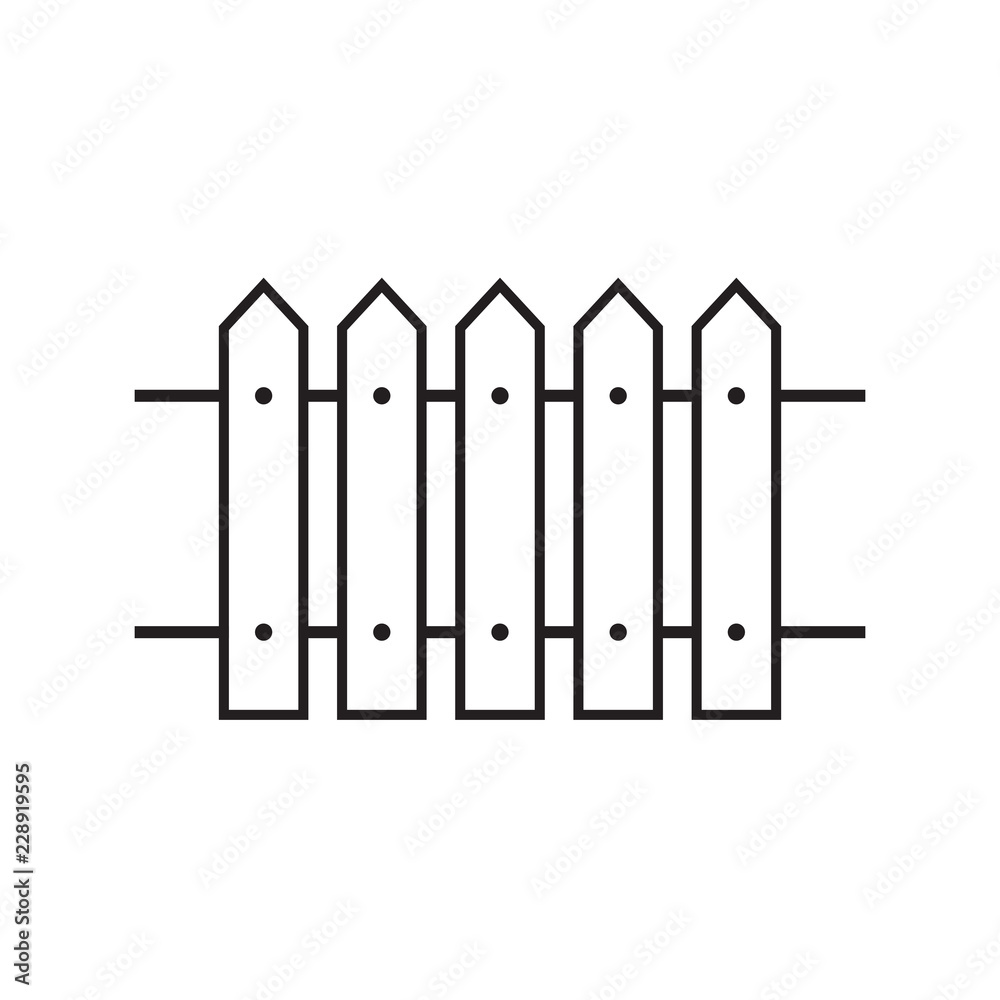 Line icon fence isolated on white background. Vector illustration. Line icon fence isolated on white background. Vector illustration.