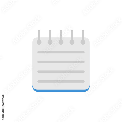 Flat icon memo for mobile app isolated on white background. Vector illustration.