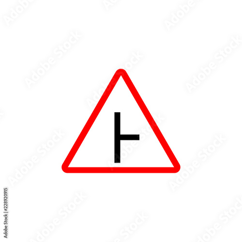 Road sign. Adjoining secondary road