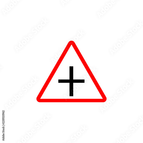 Road sign. Intersection with a minor road