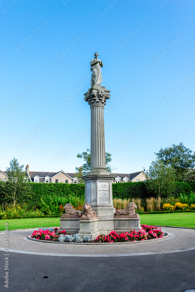A memorial monument of Duthie park opening by Princess Beatrice in 1883, Aberdeen