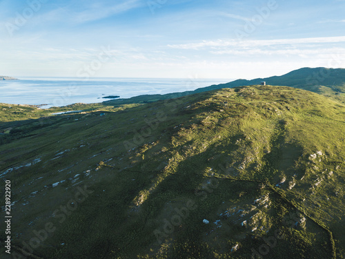 Old fort in the Bere island in Ireland. Aerial view photo