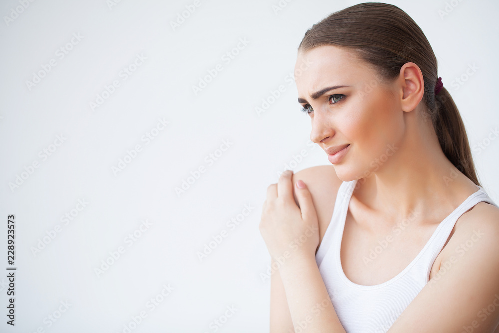 Woman Wrist Arm Pain. Office Syndrome Healthcare And Medicine Concept Woman Wrist Arm Pain. Office Syndrome Healthcare And Medicine Concept
