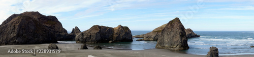 Sea stacks at low tide near  Meyers Creek Beach photo