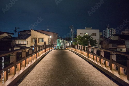 Night bridge and Light in Japan