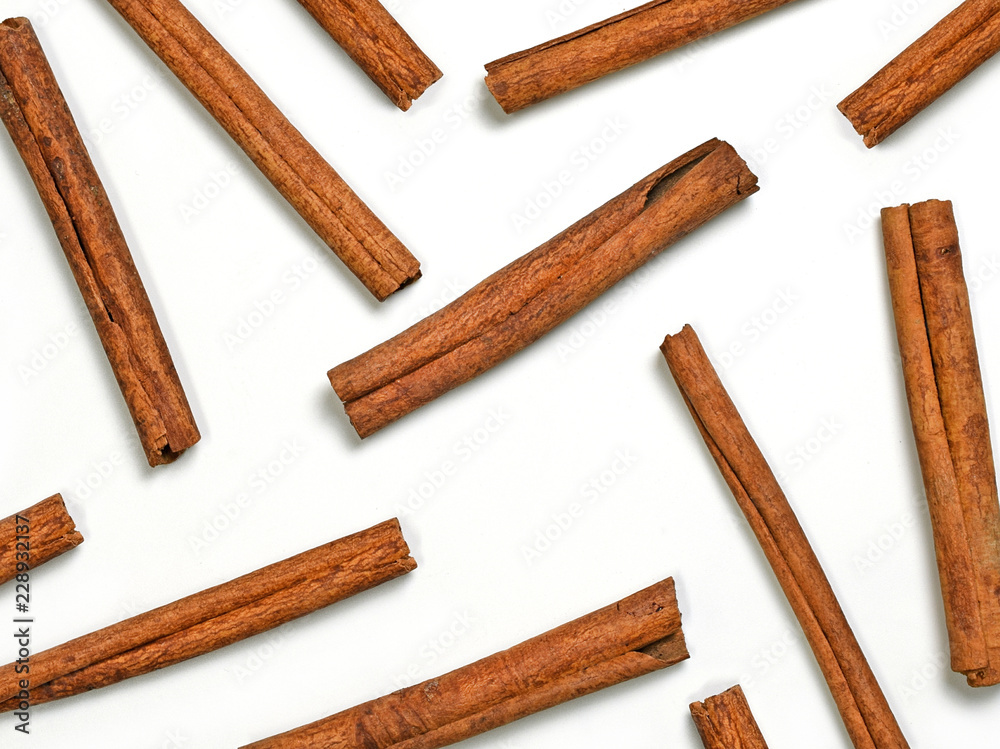 cinnamon sticks on white use for background cinnamon sticks on white use for background