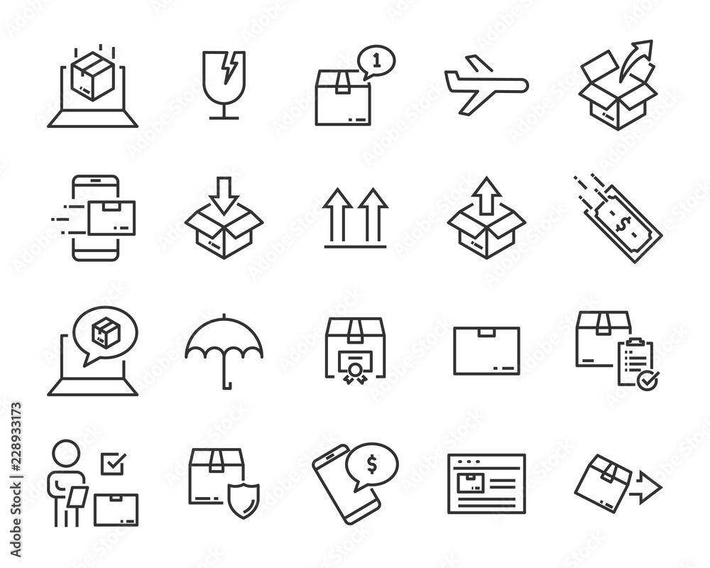 set of send icons, such as delivery, transport, mail, service set of send icons, such as delivery, transport, mail, service
