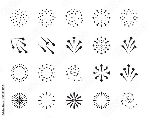 set of firework icons