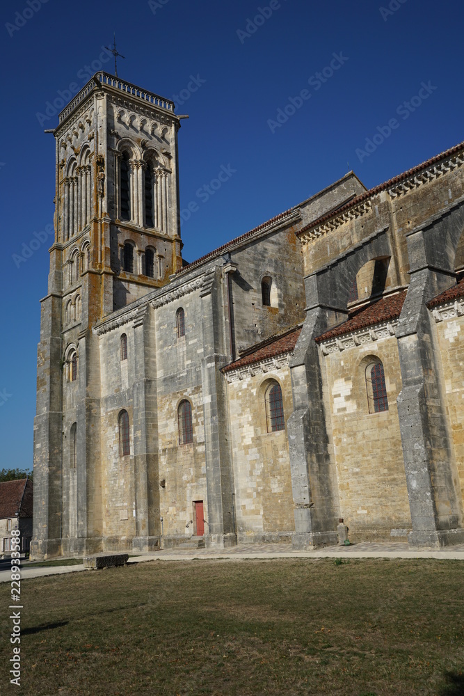 Vezelay, France-October 16, 2018: Basilica Sainte-Marie-Madeleine in Vezelay